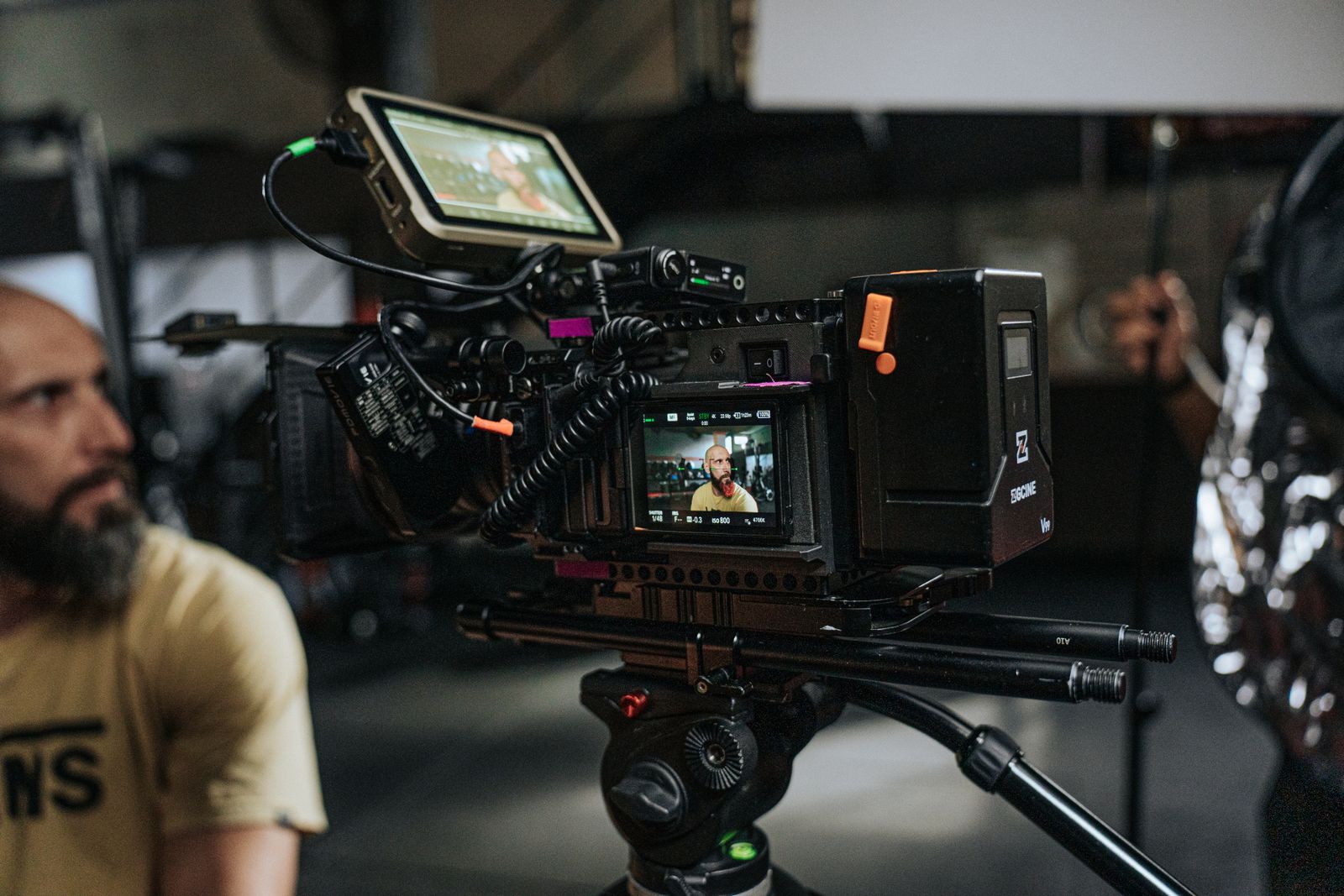 Professional camera on a film set; sample photograph by Emanuel Pedro